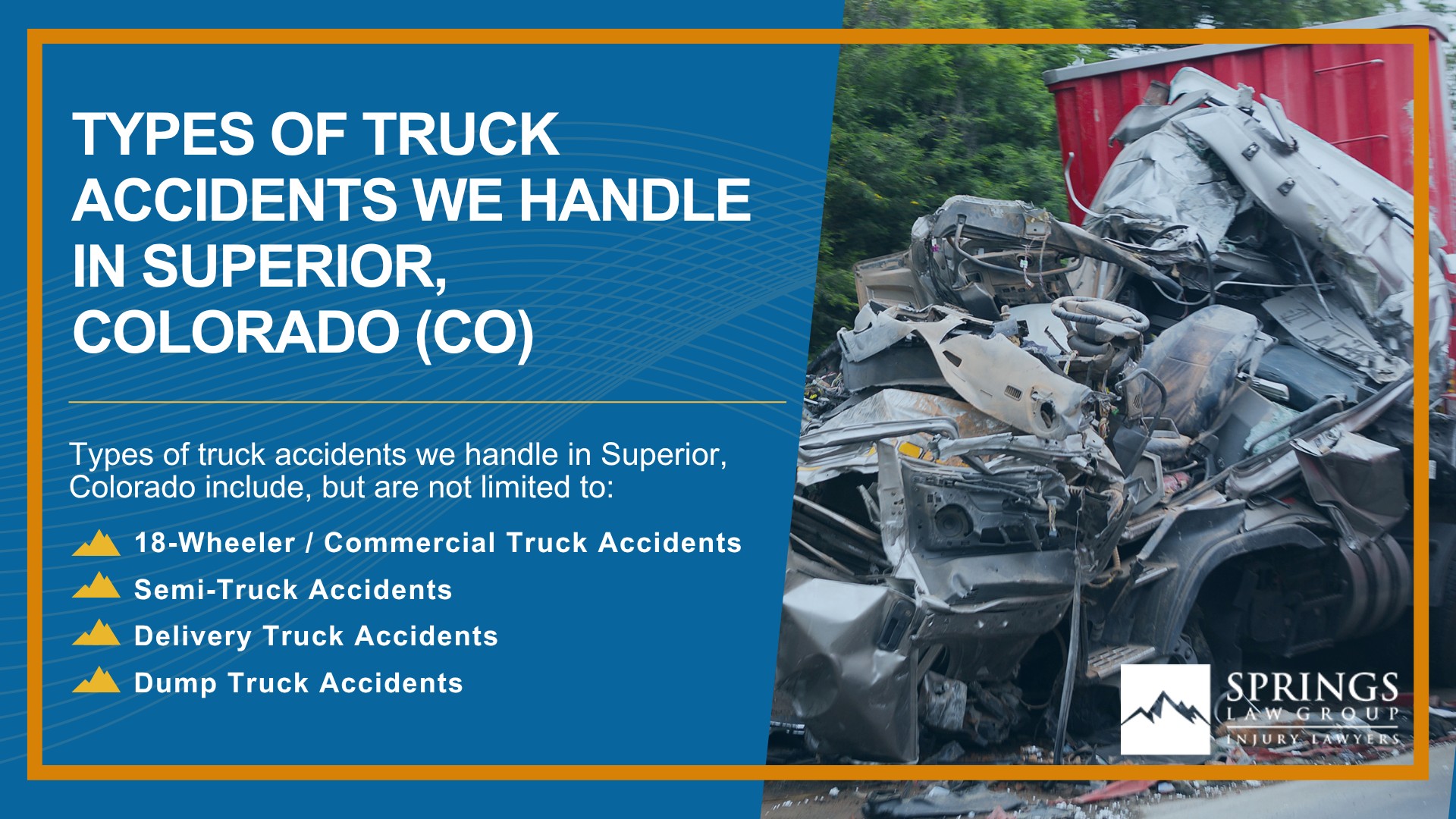 Types of Truck Accidents We Handle in Superior, Colorado (CO)