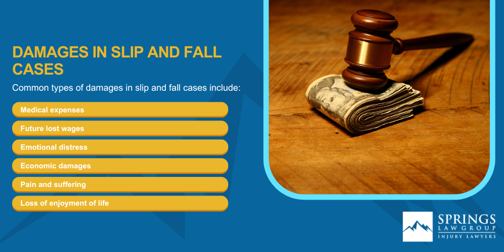 Common Premises Liability Cases; Common Slip and Fall Injuries; The Legal Process for a Slip and Fall Accident Lawsuit in Colorado; Gathering Evidence for a Slip and Fall Case; Damages in Slip and Fall Cases