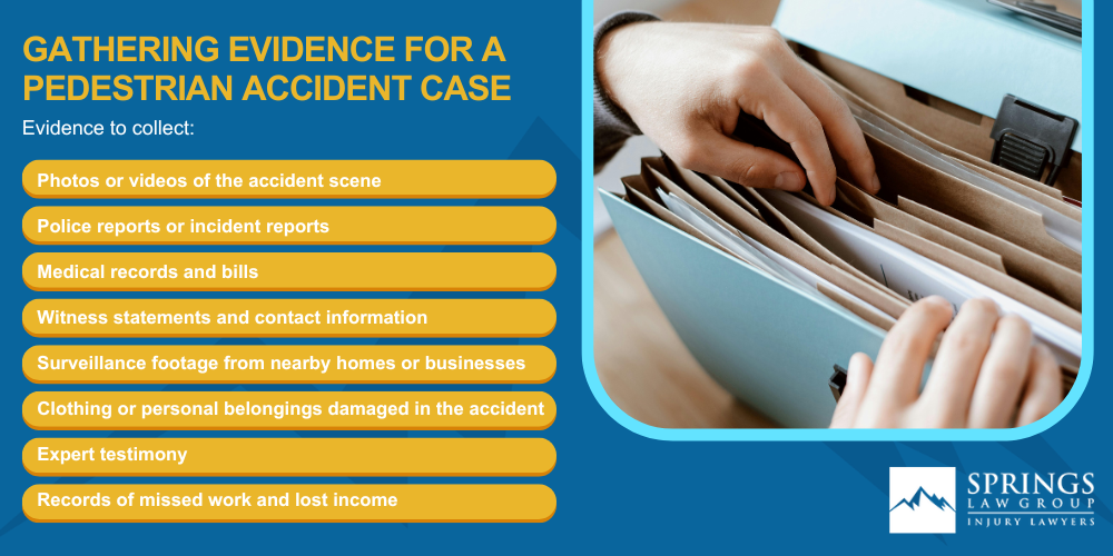 Common Causes of Pedestrian Accidents in Colorado; Common Injuries Sustained in Pedestrian Accidents; The Legal Process for a Pedestrian Accident Case in Colorado; Gathering Evidence for a Pedestrian Accident Case