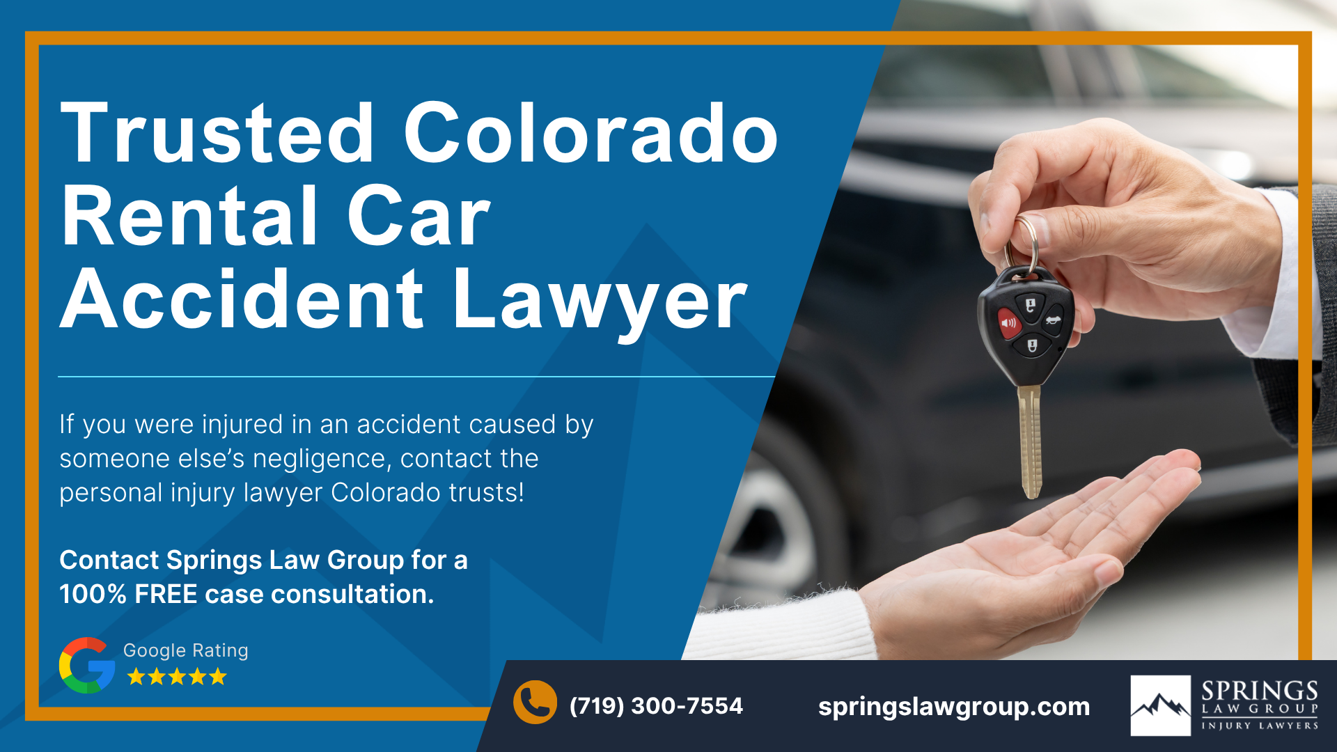 Understanding Rental Car Accidents in Colorado; Types of Rental Car Accidents and How Liability Is Determined; Determining Fault and Insurance Coverage After a Rental Car Crash; Do You Qualify for a Rental Car Accident Claim; Gathering Evidence for a Rental Car Accident Case; Damages in Rental Car Accident Claims; Springs Law Group_ Rental Car Accident Lawyer; Colorado Rental Car Accident Lawyer