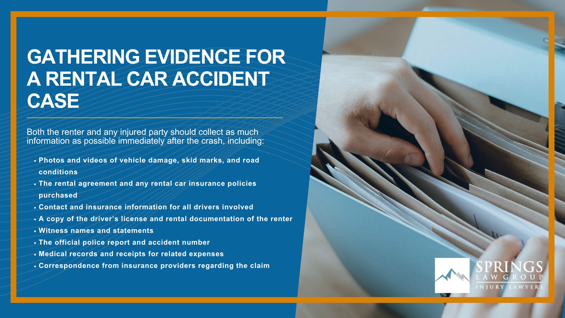 Understanding Rental Car Accidents in Colorado; Types of Rental Car Accidents and How Liability Is Determined; Determining Fault and Insurance Coverage After a Rental Car Crash; Do You Qualify for a Rental Car Accident Claim; Gathering Evidence for a Rental Car Accident Case