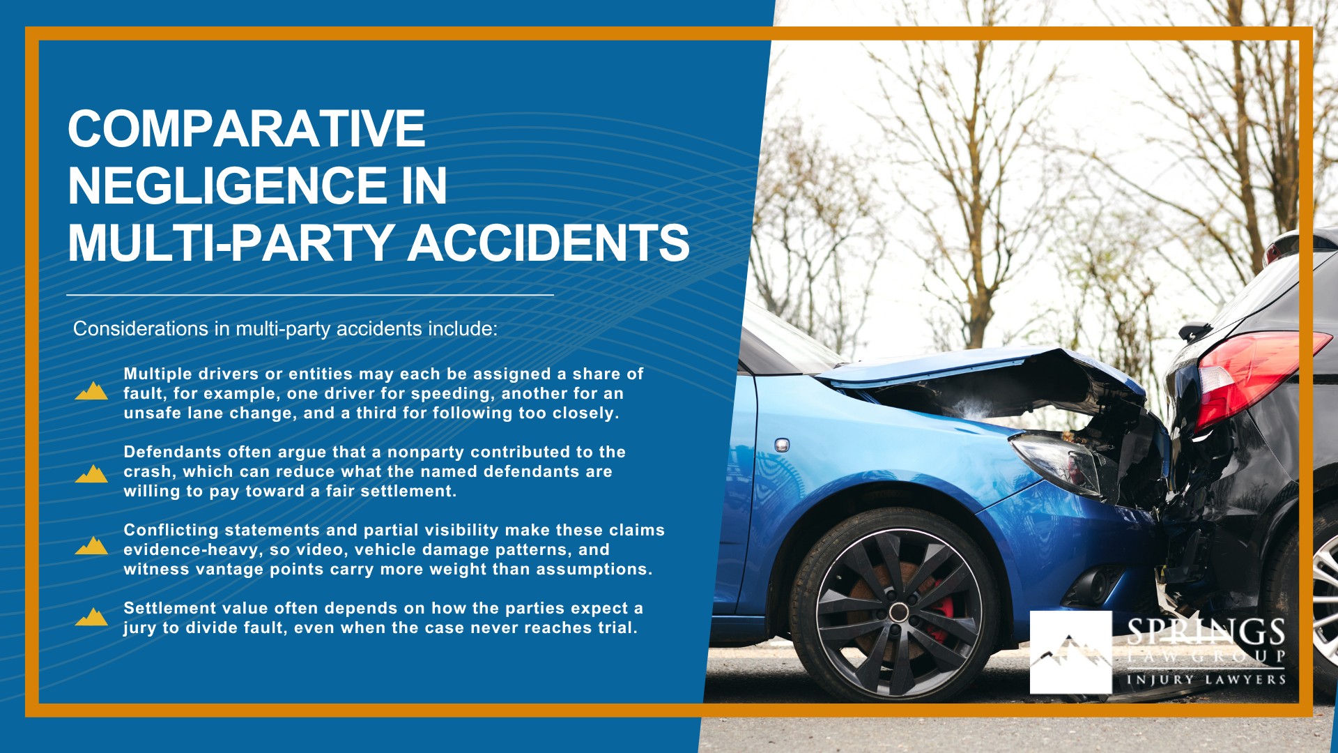 Colorado’s Comparative Negligence Rule (The 50% Bar) (2); Colorado’s Comparative Negligence Rule (The 50% Bar); Who Decides Fault in Colorado; Does a Jury Always Determine Fault in a Car Accident;  Comparative Negligence in Multi-Party Accidents