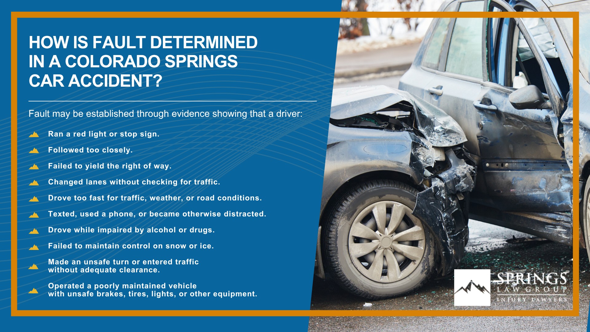 How Is Fault Determined in a Colorado Springs Car Accident