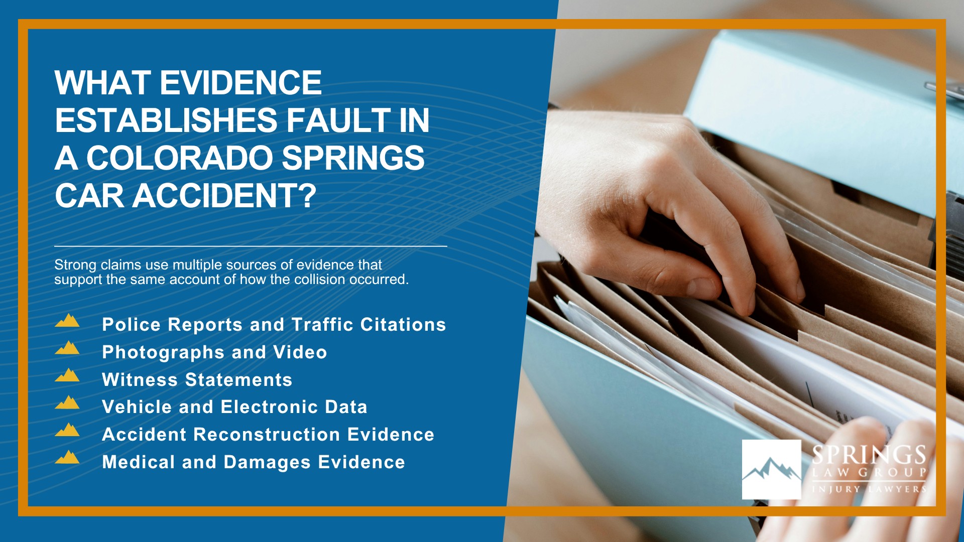 How Is Fault Determined in a Colorado Springs Car Accident; What Must Be Proven in a Colorado Car Accident Claim; What Is Comparative Fault in Colorado; Can More Than One Driver Be at Fault for a Colorado Car Accident; What Evidence Establishes Fault in a Colorado Springs Car Accident